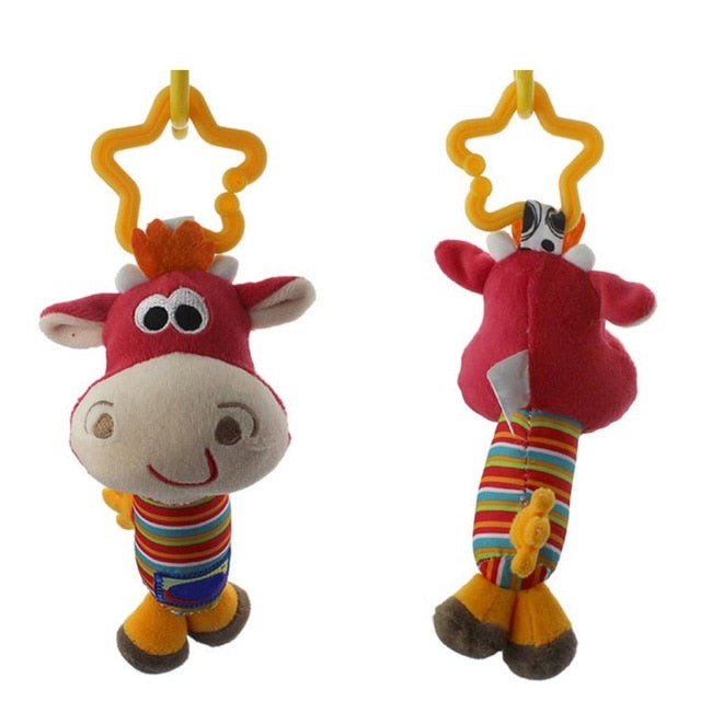 Newborn Baby Cute Playmate Plush Doll Toys Kids Cartoon Animals Hand Bells Rattles Toy Baby Teether Kids Teething Toys For Baby