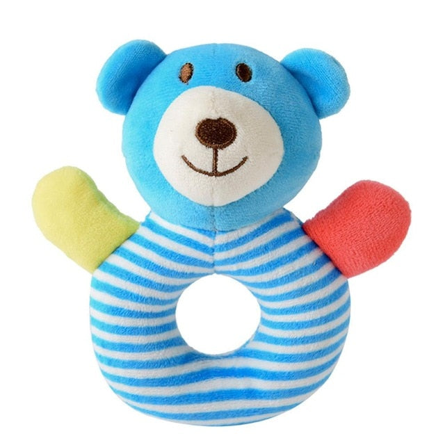 Newborn Baby Cute Playmate Plush Doll Toys Kids Cartoon Animals Hand Bells Rattles Toy Baby Teether Kids Teething Toys For Baby