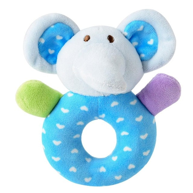 Newborn Baby Cute Playmate Plush Doll Toys Kids Cartoon Animals Hand Bells Rattles Toy Baby Teether Kids Teething Toys For Baby