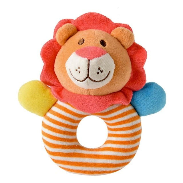 Newborn Baby Cute Playmate Plush Doll Toys Kids Cartoon Animals Hand Bells Rattles Toy Baby Teether Kids Teething Toys For Baby