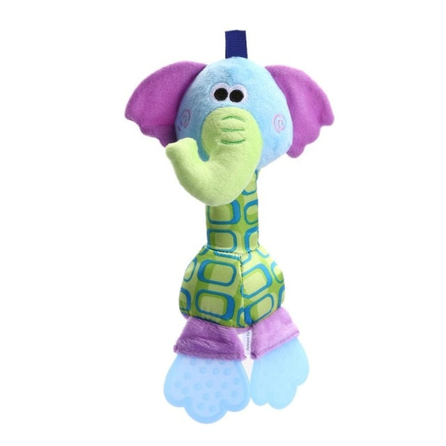 Newborn Baby Cute Playmate Plush Doll Toys Kids Cartoon Animals Hand Bells Rattles Toy Baby Teether Kids Teething Toys For Baby