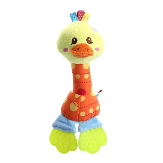 Newborn Baby Cute Playmate Plush Doll Toys Kids Cartoon Animals Hand Bells Rattles Toy Baby Teether Kids Teething Toys For Baby