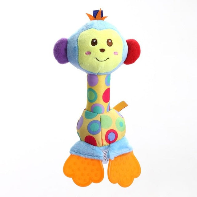 Newborn Baby Cute Playmate Plush Doll Toys Kids Cartoon Animals Hand Bells Rattles Toy Baby Teether Kids Teething Toys For Baby