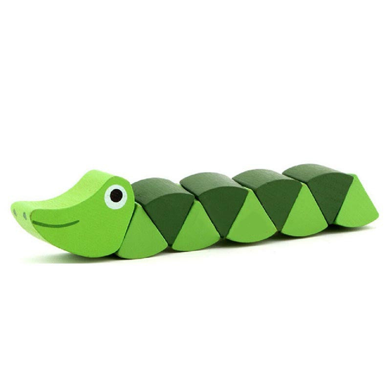 Wooden Crocodile Caterpillars Toys for Baby Kids Educational Colours Developmental Toys