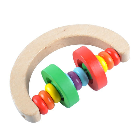 Baby Boy Girl Rattle Infant Bed Hand Bell Rattles Wooden Toys Handbell Musical Educational Instrument Toy