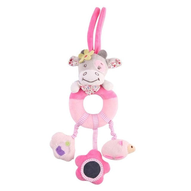 Newborn Baby Cute Rattles Soother Toys Baby Stroller Pram Bed Hanging Toys Kids Plush Educational Toys Baby Funny Teether Toy