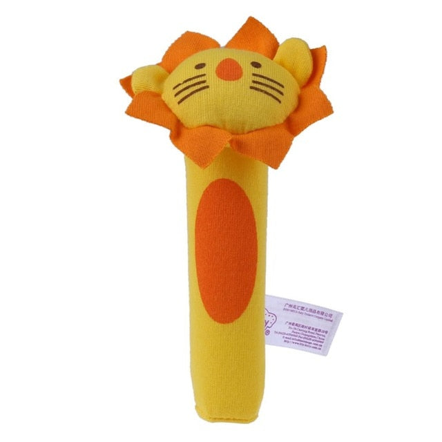 Newborn Baby Cute Playmate Plush Doll Toys Kids Cartoon Animals Hand Bells Rattles Toy Baby Teether Kids Teething Toys For Baby